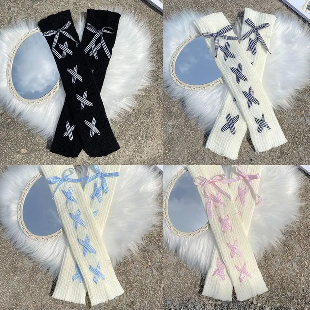 Женские леггинсы с защитой лодыжки, трикотажные Зимние гетры до колена, Чулки с накладными рукавами