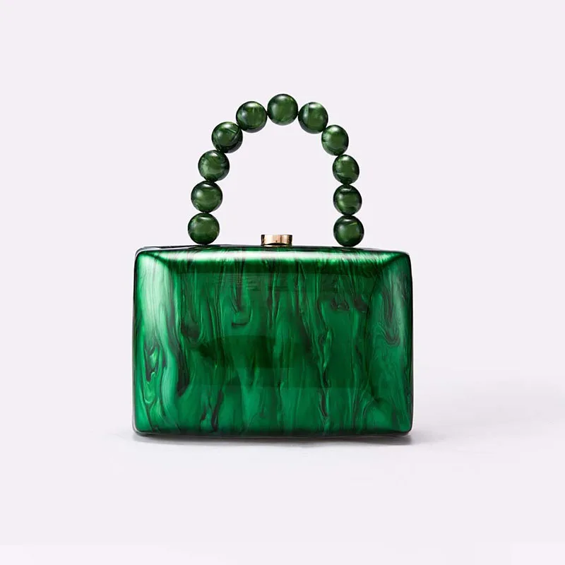 

Fashion Acrylic Green Evening Clutch Bag Phone Purse Handbag Crossbody Messenger Wedding Party Women Prom Day