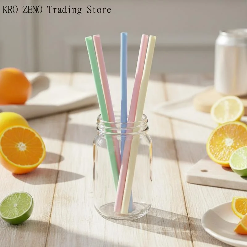 🔝Silicone Reusable Straws Detachable Soft Drinking Openable Snap Straw BPA-Free, Easy To Clean Openable Straw Kitchen Supplies✨