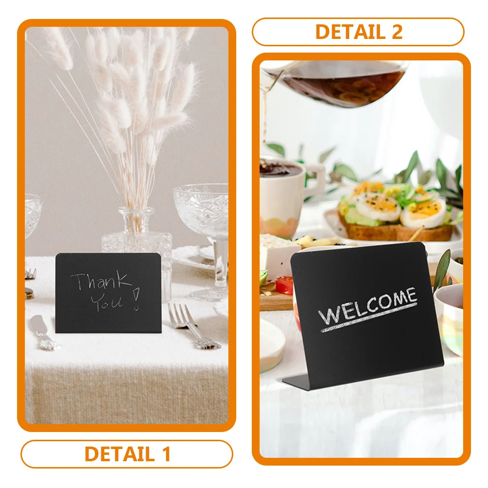 12 Pcs Mini Blackboard Food Labels 100x75mm PVC Chalkboard Tabletop Signs Restaurant Price Boards Buffet Menu Display Signs
