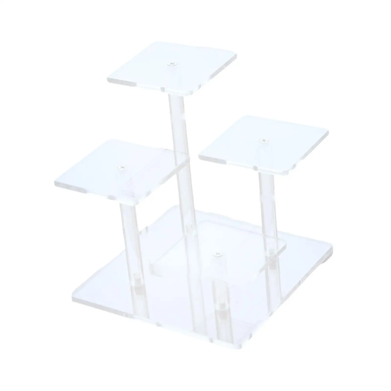 Acrylic Perfume Stand Transparent Four Layer Square Display Shelf Organizer for Home Counter and Dessert Decor