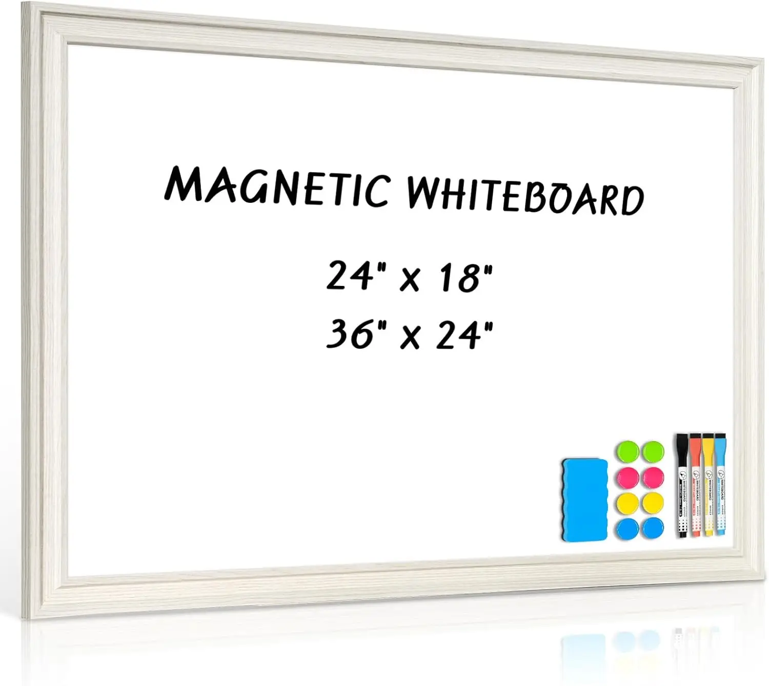 

36x24 Magnetic Dry Erase Board with Vintage Wooden Frame for Home Office School