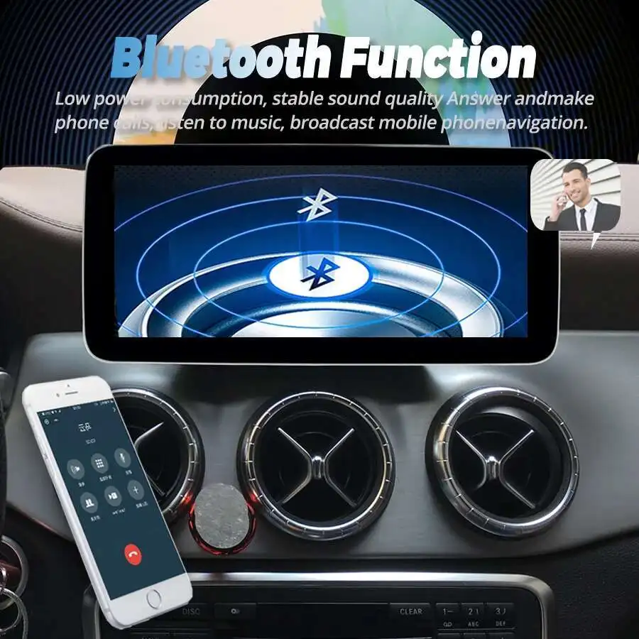 مشغل فيديو ستيريو لمرسيدس بنز الفئة W176 GLA X156 CLA C117 2013-2018 GPS 2.8GHZ CPU أندرويد 14 Carplay راديو السيارة التلقائي