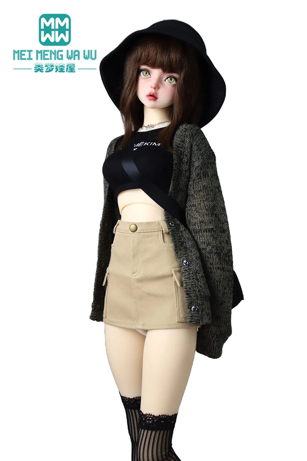 BJD Doll clothes Fashion jeans, wool cardigans, hats for 58--60CM 1/3 BJD DD SD toys Ball Jointed Doll accessories