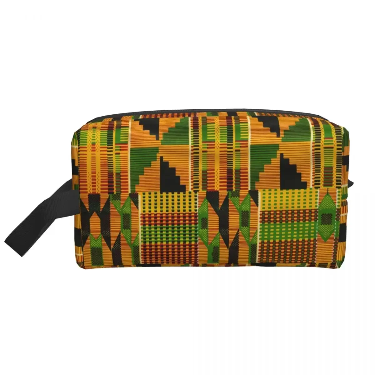 African Kente Cloth Design Makeup Bag Travel Cosmetic Organizer Fashion Traditional Africa Ethnic Pattern Storage Toiletry Bags