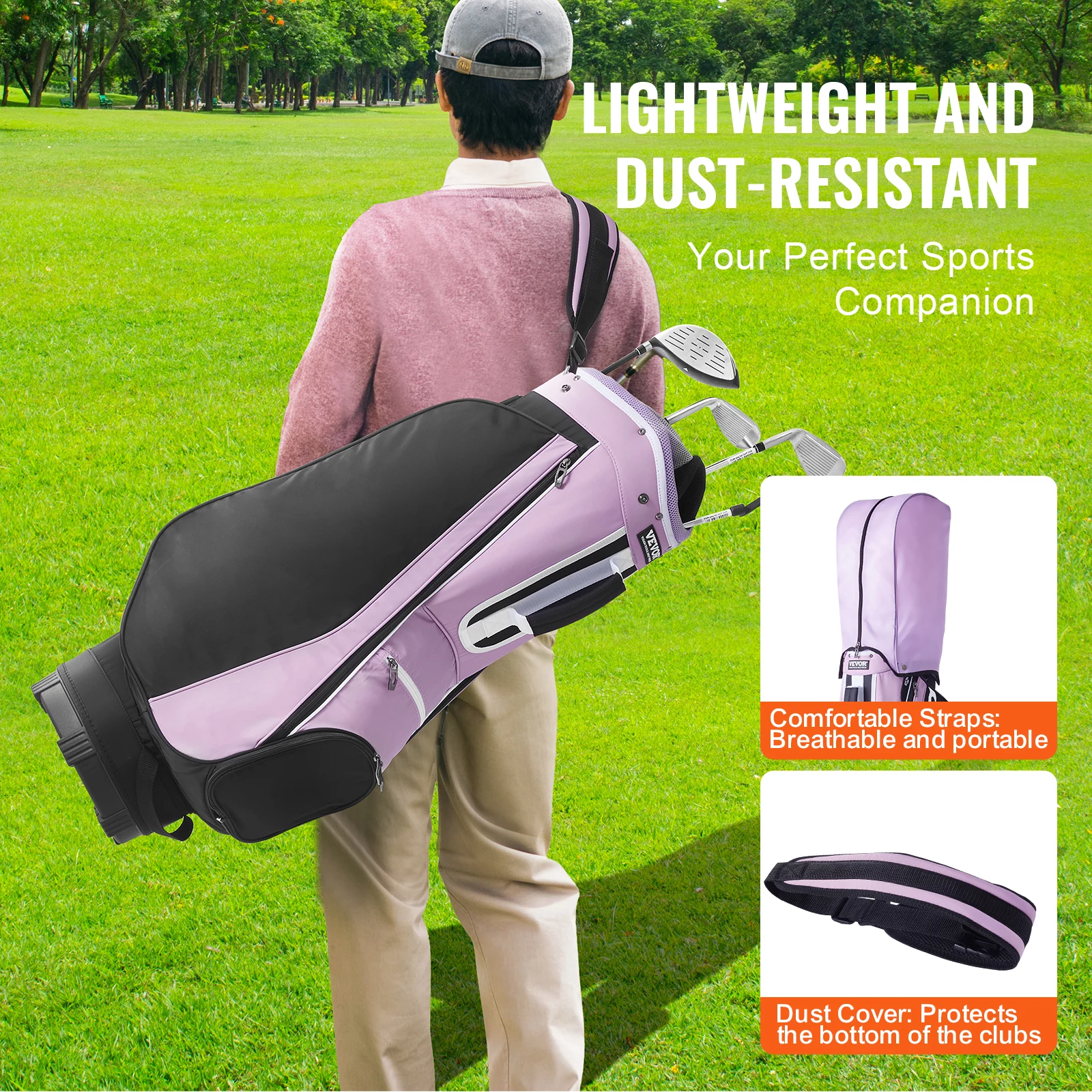 حقيبة عربة VEVOR-Golf مزودة بفاصل منظم 14 طريقة ، حقيبة عربة ممتازة بجيوب متعددة 36 بوصة ، حقائب جولف متينة مع مقابض