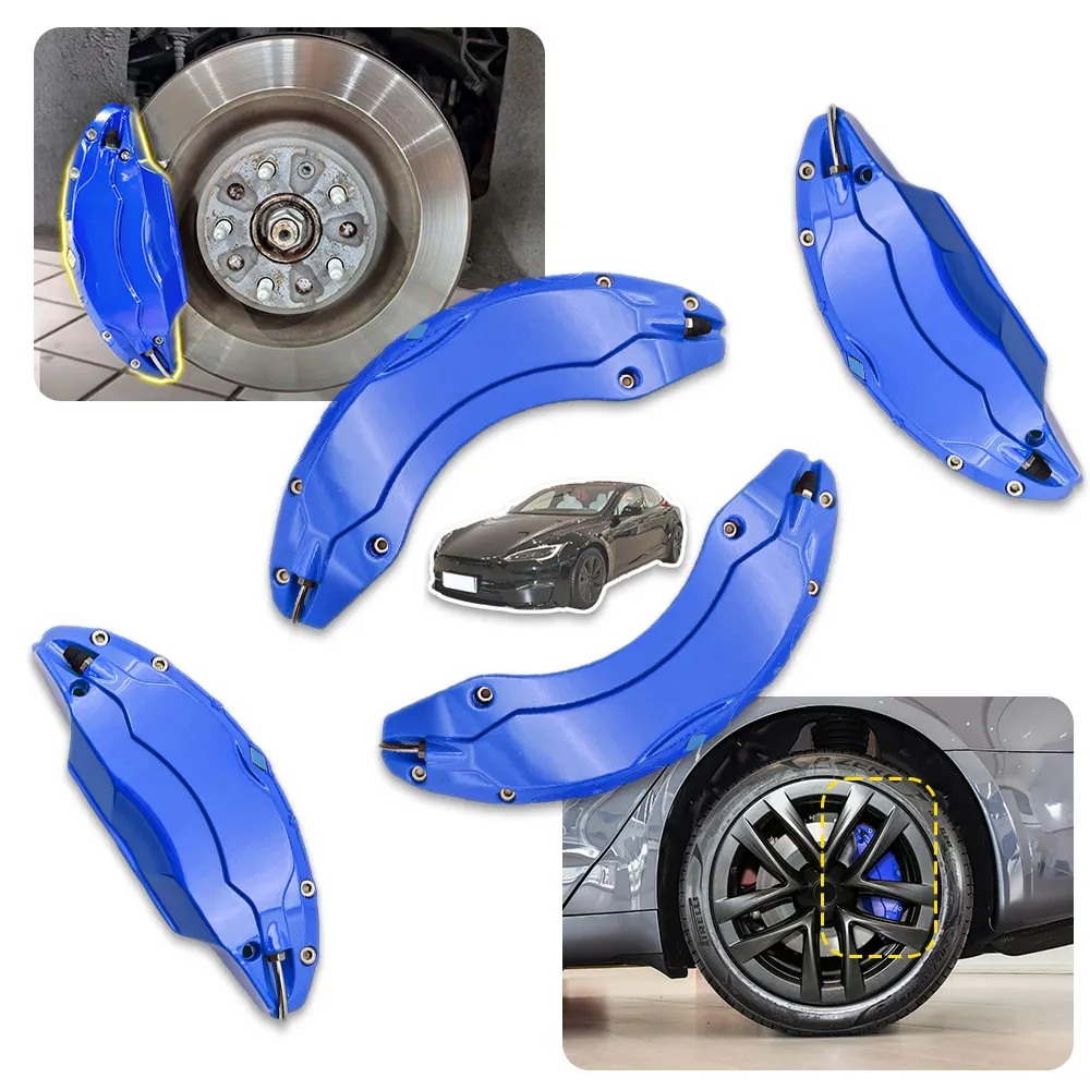 

For Tesla Model S 2023-2025 Front and Rear Brake Caliper Cover 19 20 21 22 inch Wheel 4pcs with Decals Accessories