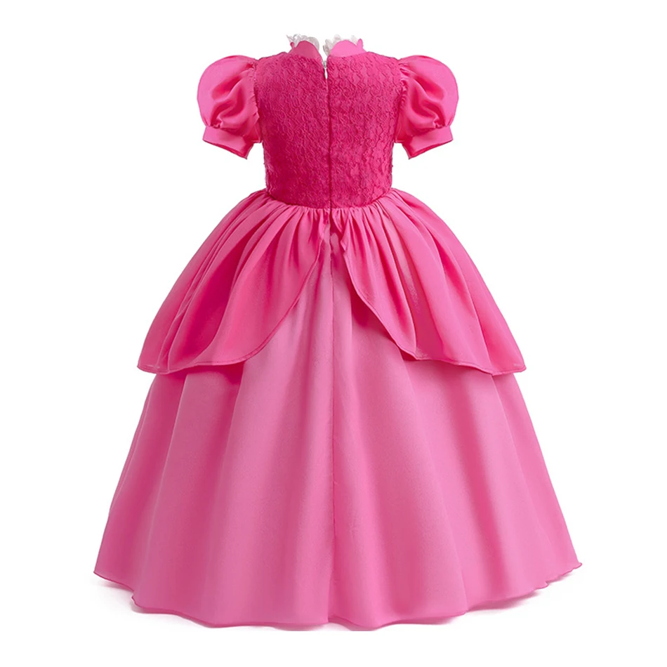 New Little Girl Carnival Pink Peach Princess Dress Up Sets Costumes 2026 Child Baby Clothes Summer Kids Birthday Party Dresses