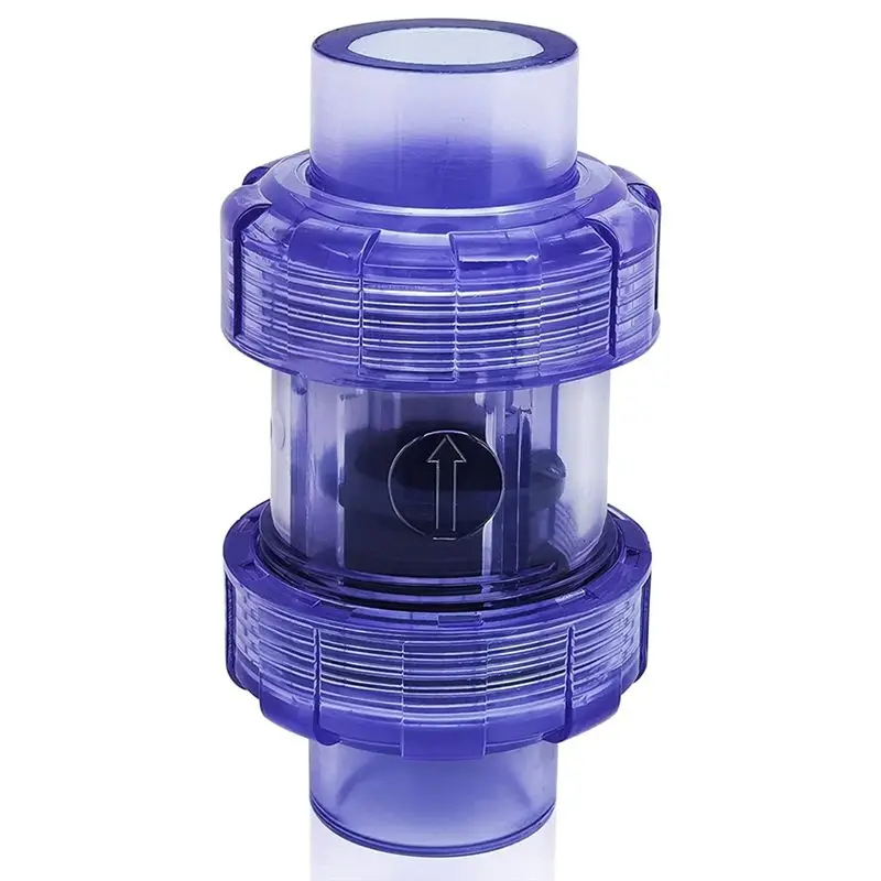 HITL Check Valve 3/4 Inch True Union Check Valve Transparent Blue UPVC Check Valve Pipeline Check Valve One-Way Valve