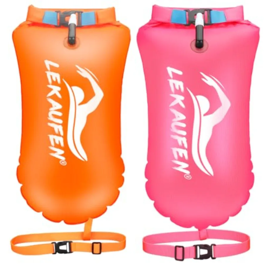 Swim Buoy for Open Water 2 Pack, 20L Swim Safety Float Waterproof Dry Bag for Swimmers Triathletes Kayakers Snorkelers, Swimmin