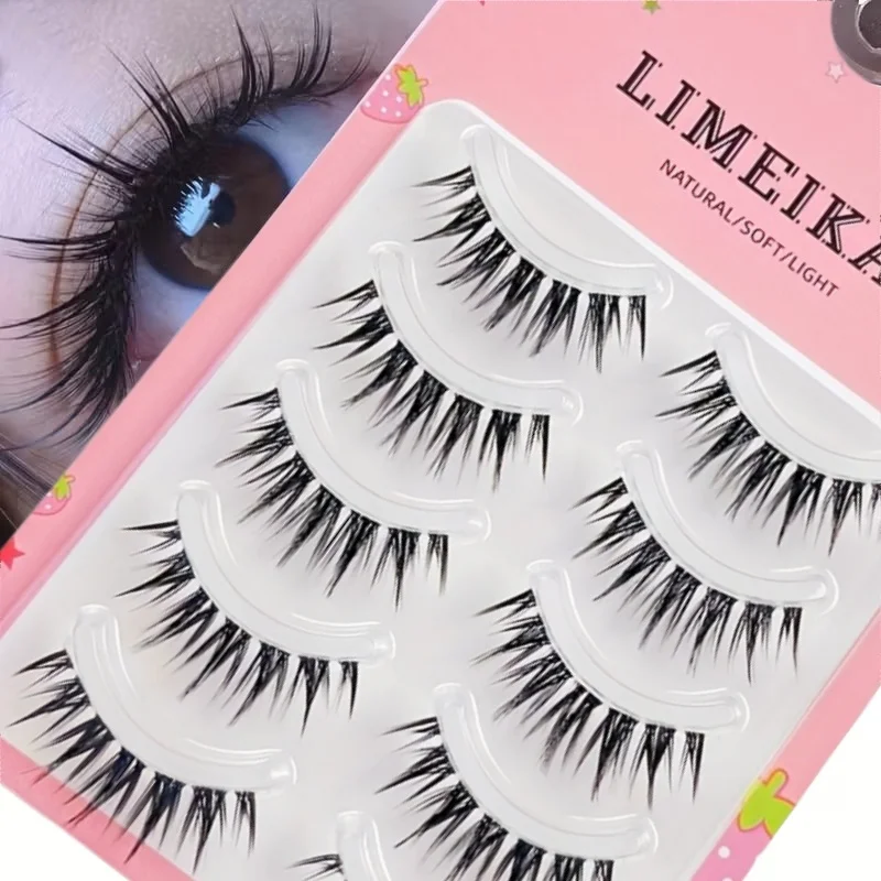5 Pairs Natural Whole False Eyelashes Anime Style Japanese & Korean Look Durable High Quality Fake Eyelashes for Volume Makeup