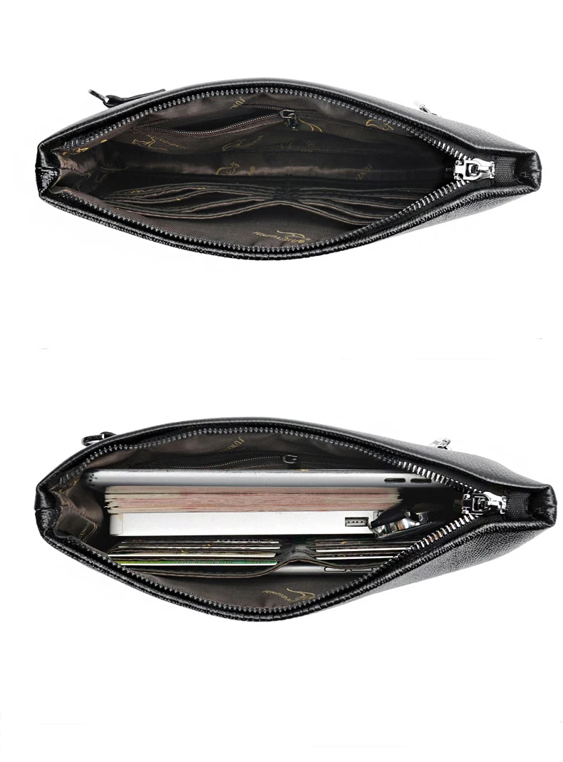 Men's PU Leather Long Wallet Clutch Double Zipper Fashion Black/Brown Casual Business Purse Handy Money Bag