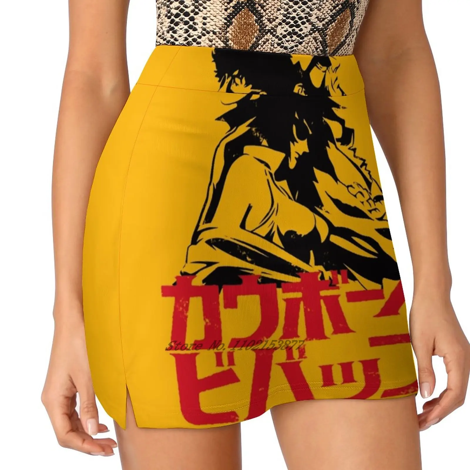 

001 Space Cowboy Jap New Women Skirts Double-Layer Printed Short Dress Mini Sport Skirt Cowboy Bebop Anime Write Manga Yexart