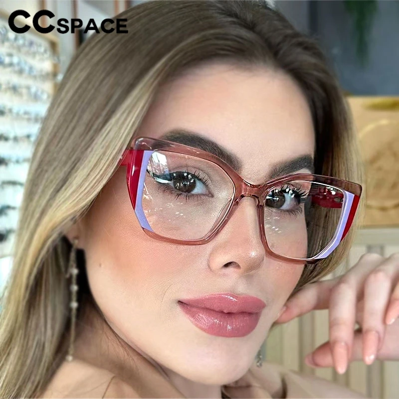 Occhiali da lettura quadrati in resina di grandi dimensioni Trendy Color-block TR90 Optical presbite Eyeglass Custom Diopter + 50 ~ + 600 #301684