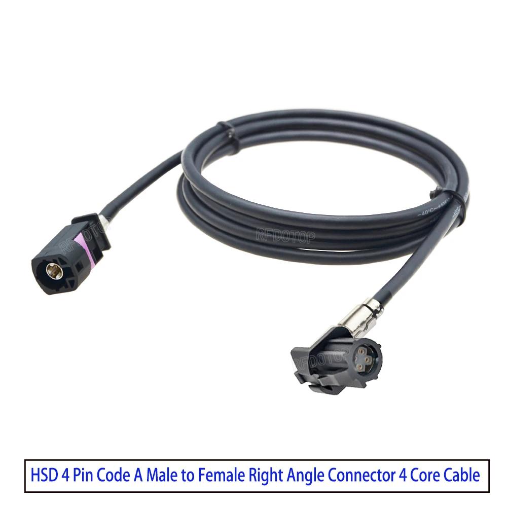 HSD LVDS Cable Code A 4 Pin Connector for Auto Car BMW Audi Mercedes-Benz Land Rover Combox USB Video Instrument Bridge Wiring
