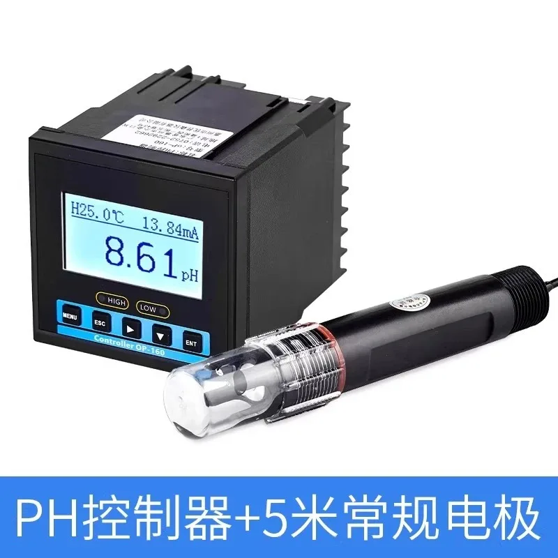 Industrial PH Meter Online Detection Controller Tester with ORP Value Electrode Sensor Probe for Water Quality Measurement