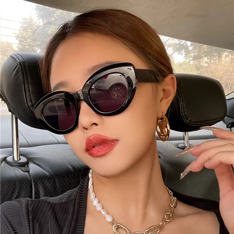 2024 Fashion Cat Eye Women Sunglasses Retro Jelly Color Shades UV400 Eyewear Men Green Pink Purple Sun Glasses