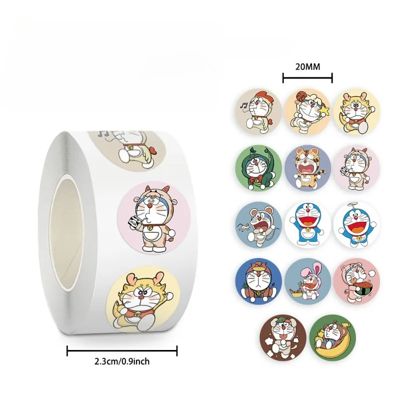 

500pcs Cartoon Doraemons Sticker Waterproof for On Laptop Suitcase Cute Animal Cartoon Rewards Hand Account Tape Seal Label