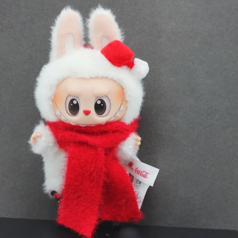 For 15/17 cm labubu Doll Clothes Accessories Scarf Length 50-55CM For New Year Decoration Popular Ropa Labubu