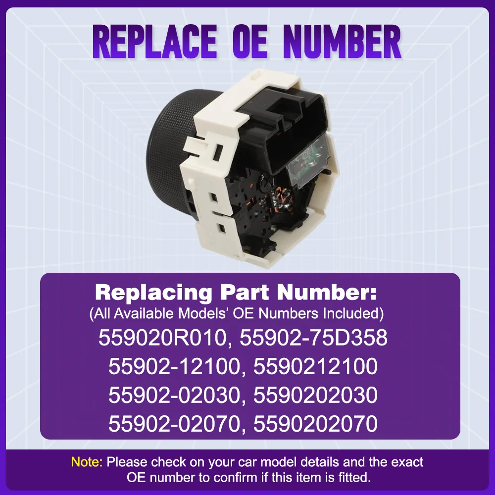 559020R010 55902-75D358, 55902-12100 Car A/C  Air Conditioning Heater ​Blower Fan Control Switch Knob For Toyota Corolla Matrix