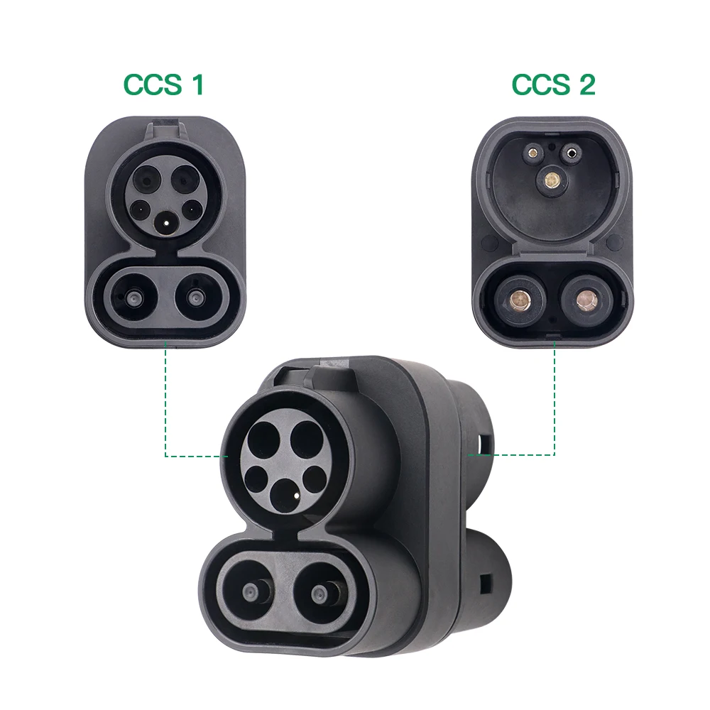 Chiefleed-Adaptador de conectores de carga de enchufe CCS1 a CCS2 EV DC 1000V 250A CCS1 a CCS2, EVCharger, accesorios para coche