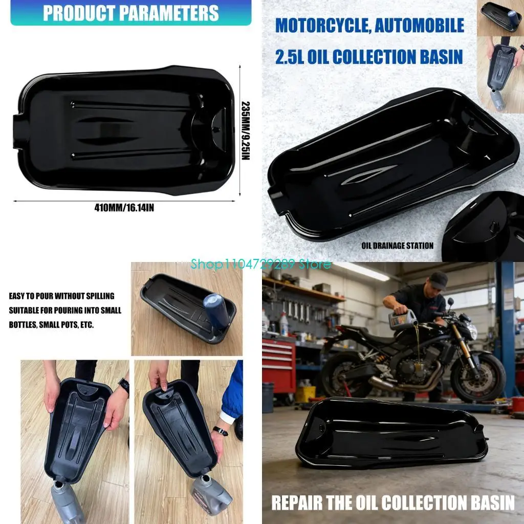 

D8KE Multipurpose Engine Oil Drain Container Tray For Motorcycle And Auto Servicing