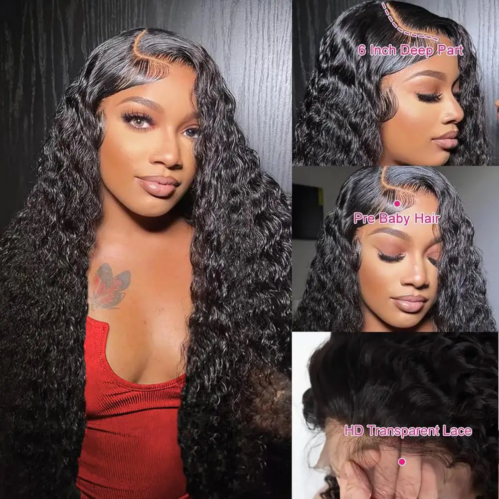 

Женский длинный афро-парик с кудрями, с центральным пробором, естественный вид, термостойкое волокно, фронтальный кружевной шлейф, волнистые черные синтетические волосы