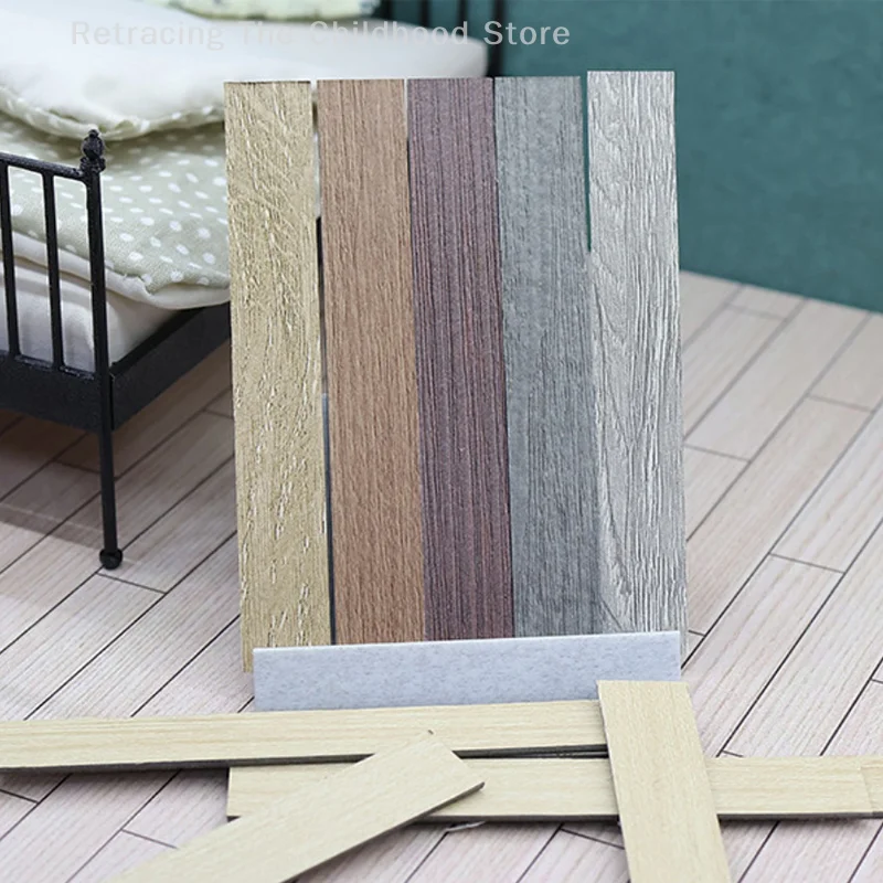 Mini planches de sol pour maison de poupée, carrelage Miniature en bois pour meubles de maison de poupée 1:12, décoration murale de sol, 10 pièces