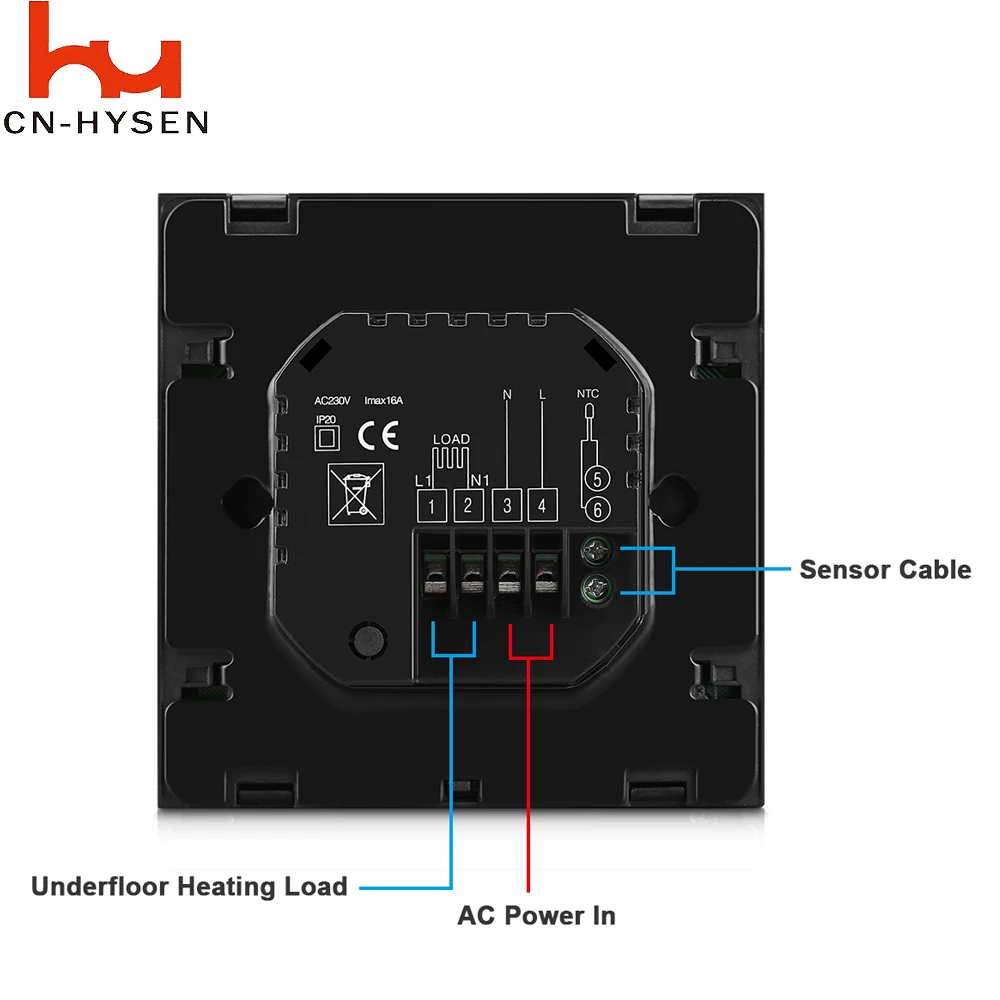 Tuya Memory Function Touch Screen  LCD Weekly Programmable Smart Home Wifi Room Thermostat Used for Floor Electric Heating Part