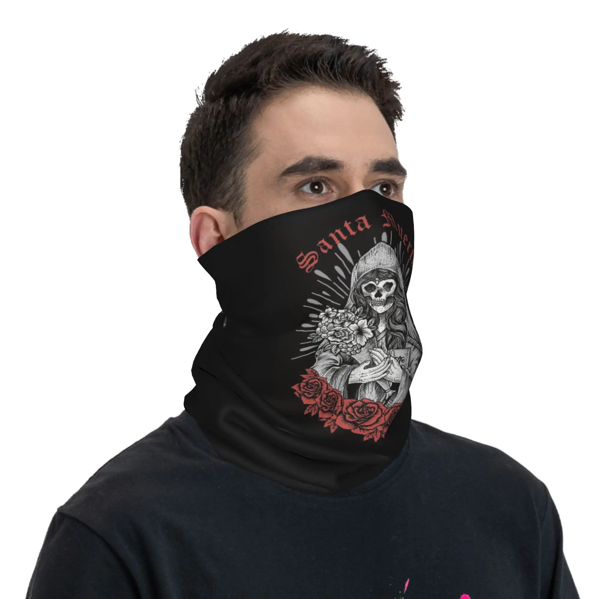 

Санта-Муэрте испанская бандана, гетры с принтом, шарф для лица, многофункциональная повязка на голову для спорта на открытом воздухе для мужчин, женщин, взрослых, всесезонные