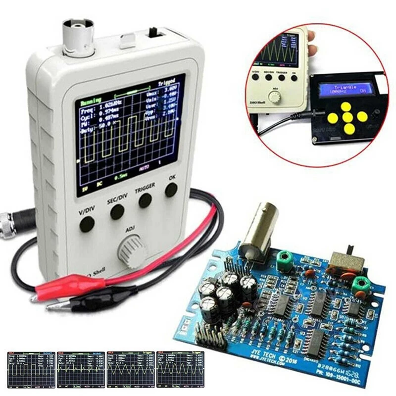 DSO150 Digital Oscilloscope 2.4 inch LCD Display with Clip + Adpater Data oscilloscope meter output