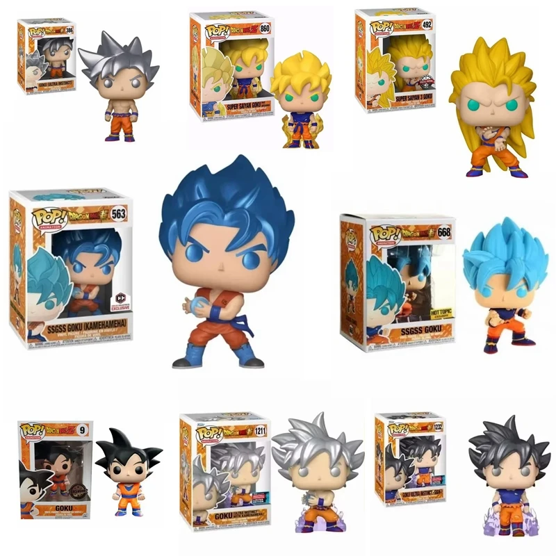 Funko Pop Dragon Ball Z Goku Serie Goku # 9 SSGSS Goku # 1211 # 563 # 386 # 492 figura de vinilo modelo juguete chico regalo carvinal coleccionar juguete