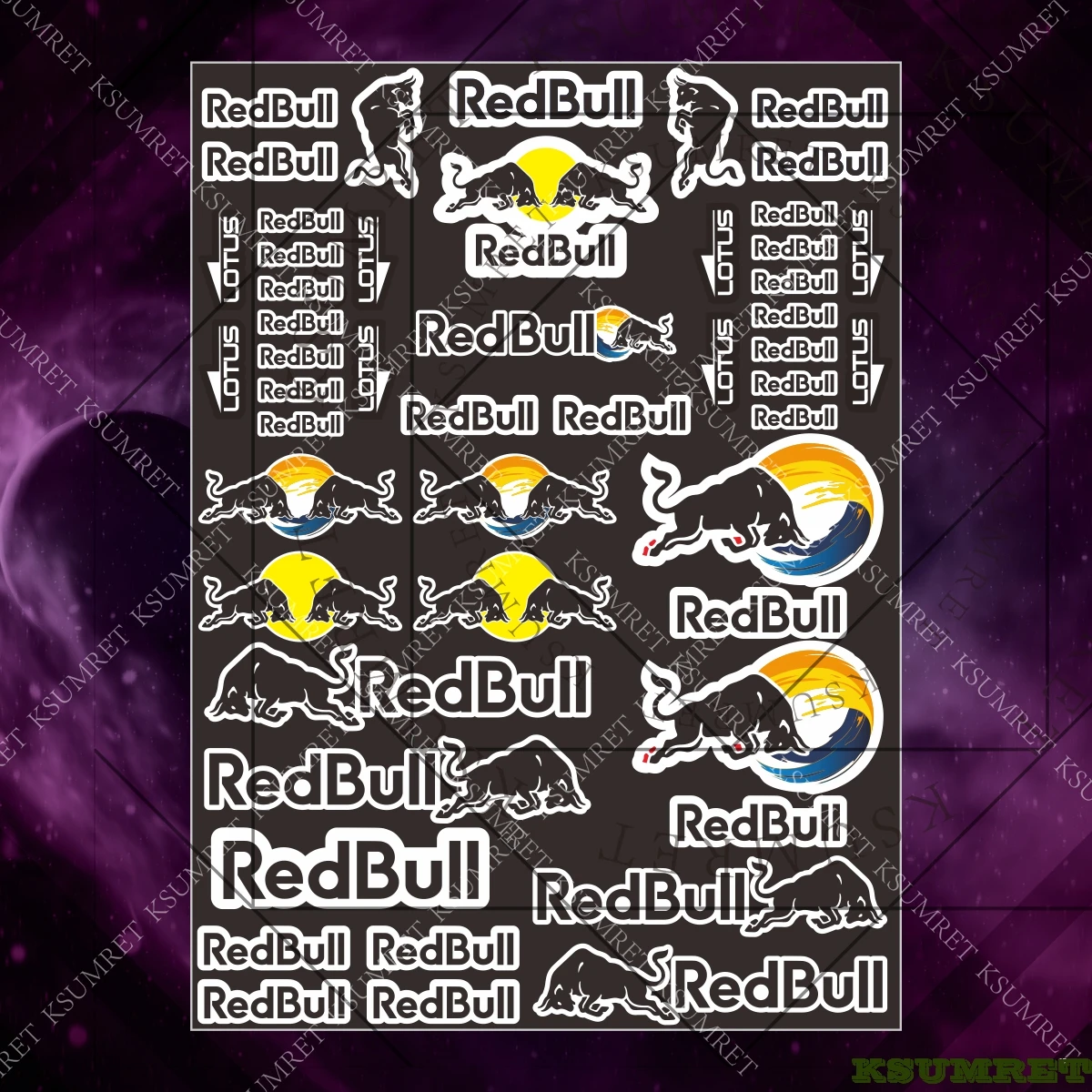 Vinyl For Red Bull Motorcycle Stickers Helmet Tank Emblem Logo Decals
