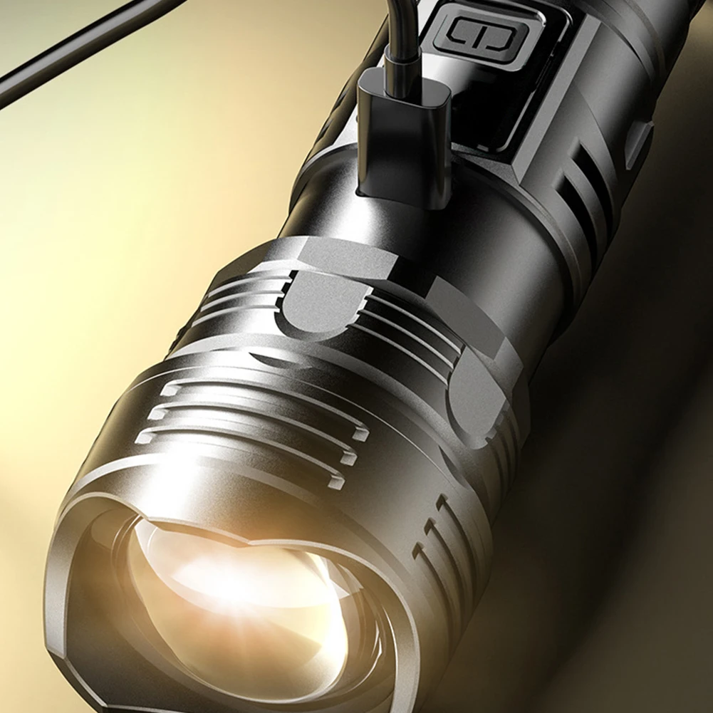 

10W Strong Light Flashlight USB Charging Handheld LED Flashlight Power Display Powerful LED Flashlight 800mAh for Camping Hiking