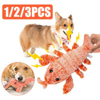 1/2/3 Cat Toys Electric Lobster USB Rechargeable Simulation Jumping Shrimp Plush Electric Pet Teasing Cat Dogs Toys Pet Supplies