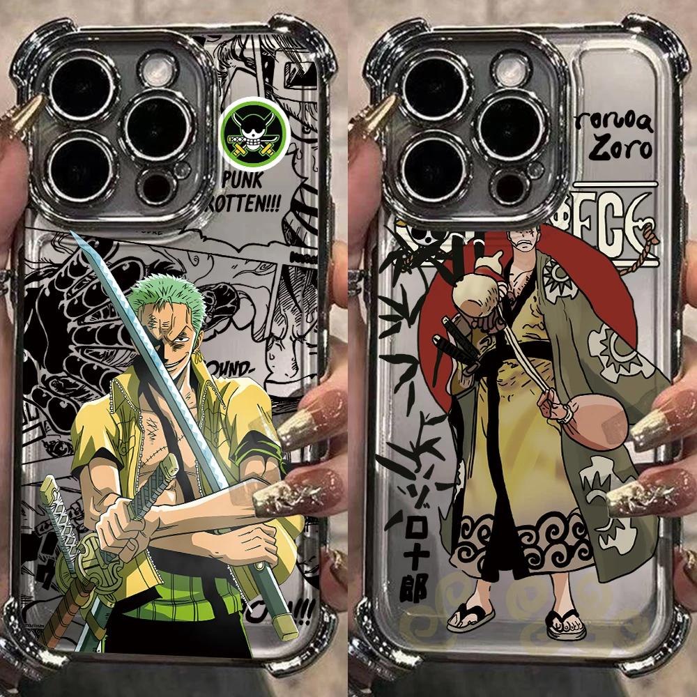 O-One Pieces Zoros Phone Case for Samsung Galaxy S26 S25 S24 S23 S22 S21 S20 FE Ultra Plus 5G Anti-drop Transparent Cover