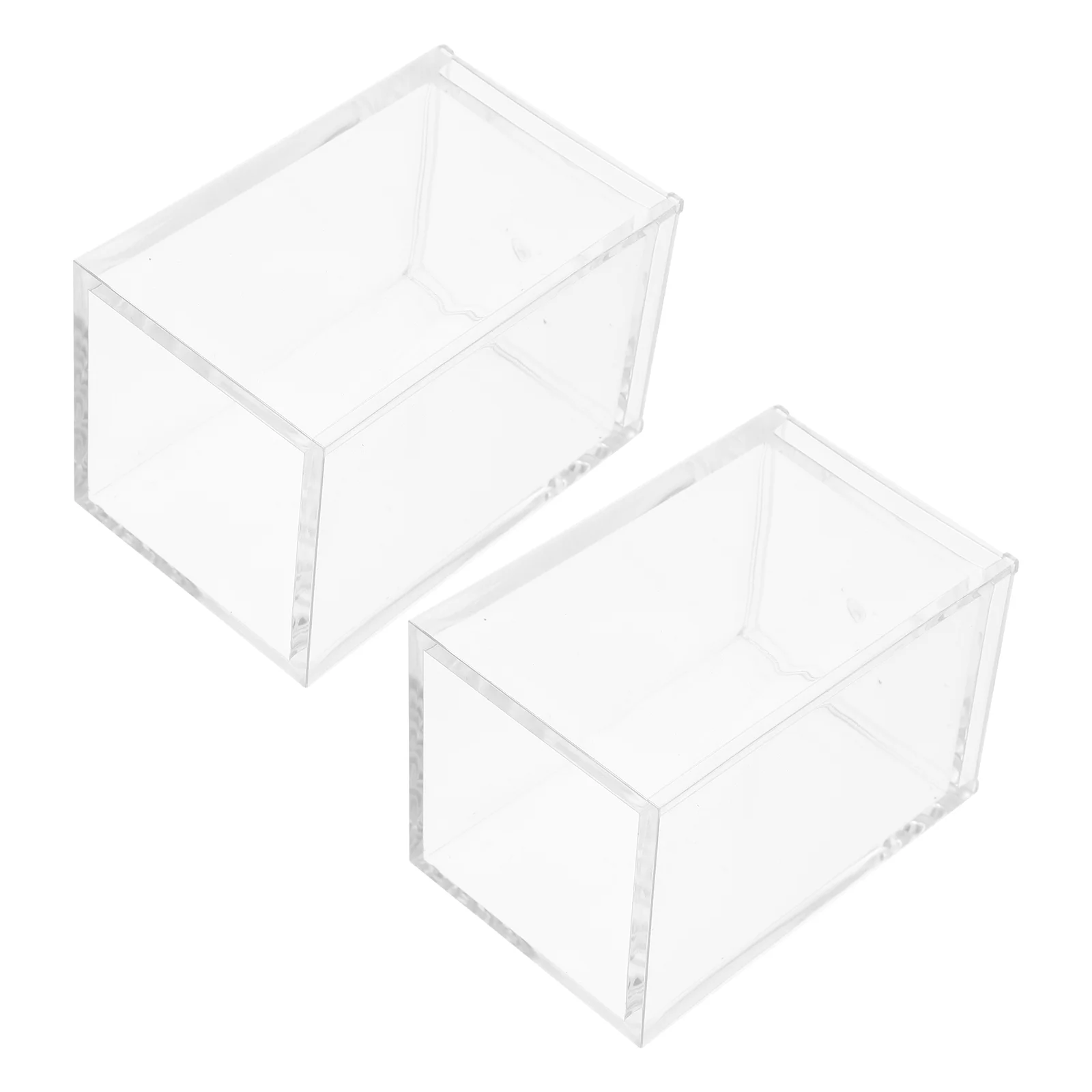 2 Pcs Acrylic Pen Holder Storage Pot Makeup Tools Container Brush Desktop Bucket Small Vase Decor
