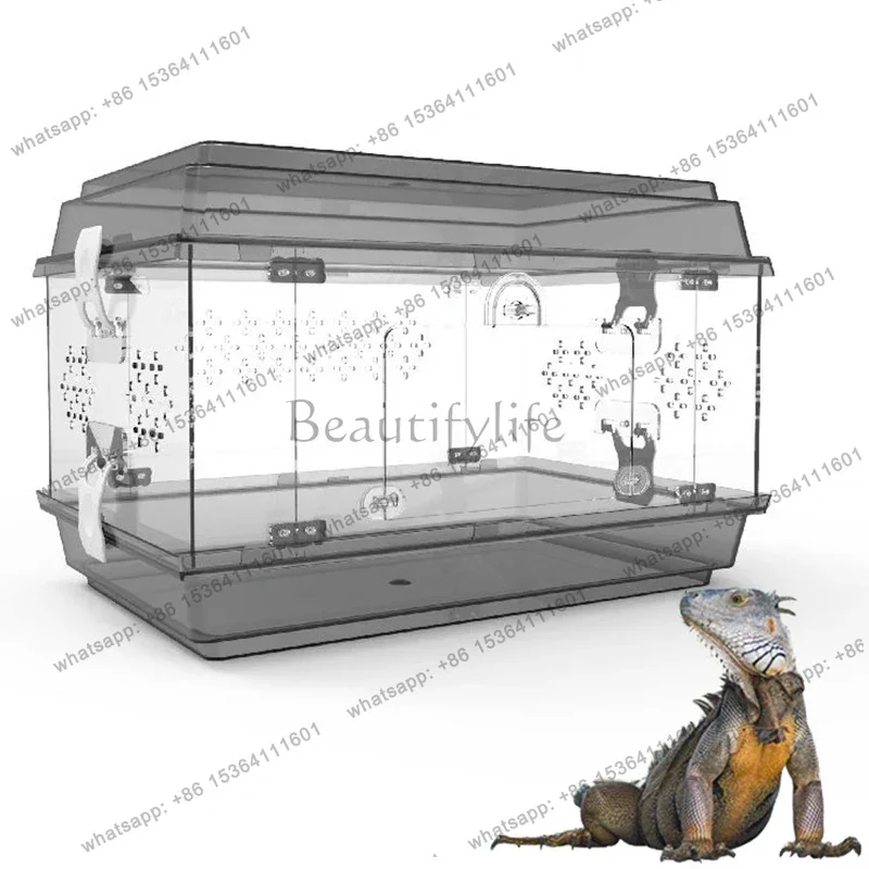 FG Acrylic Lizard Kennel Transparent Spider Turtle Tank Reptile Breeding Cage Snakes Terrarium Lizard Growbox Cages Pet Products