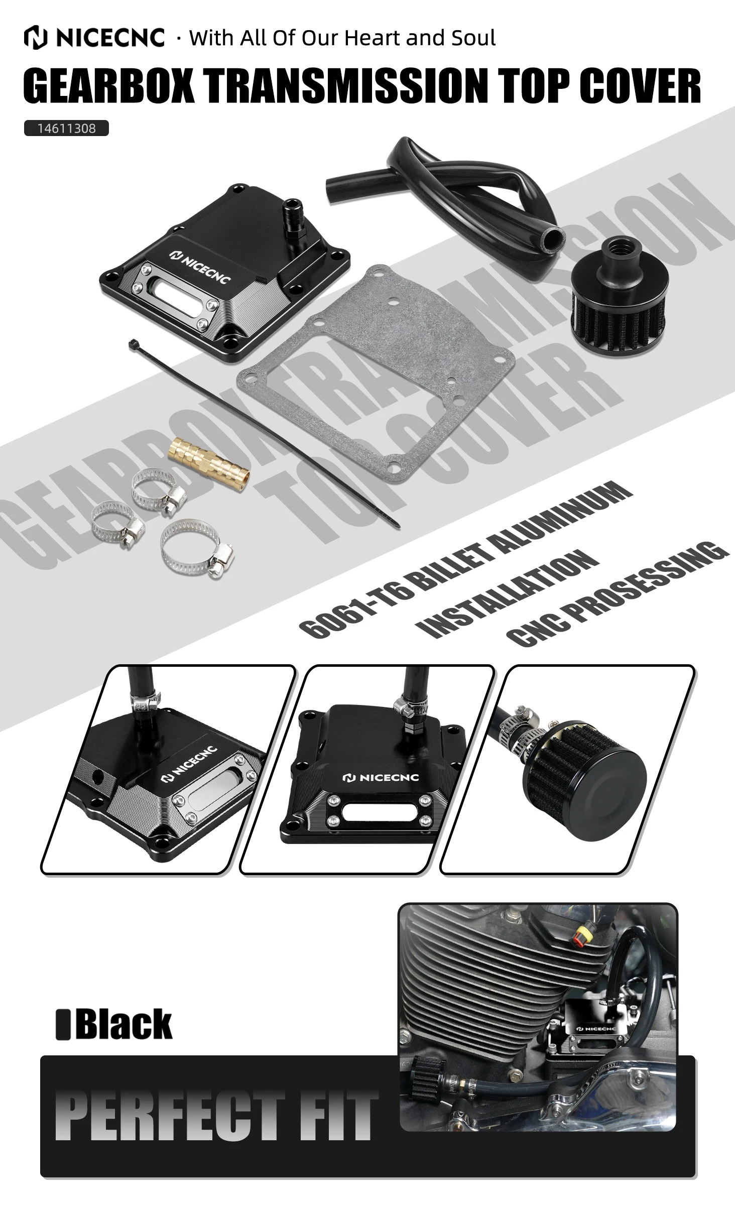 (EU-Lager) Für Harley Street Glide FLHX /Special Road King Road Glide 17-23 Externes Entlüftungs-Kit & Belüftete Getriebe-Abdeckung – Detail 7