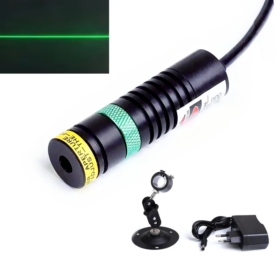 

Локатор зеленой линии 10 МВт/30 МВт/50 МВт/100 МВт/150 МВт 520 нм Фокусируемый лазерный модуль с держателем адаптера DC5V