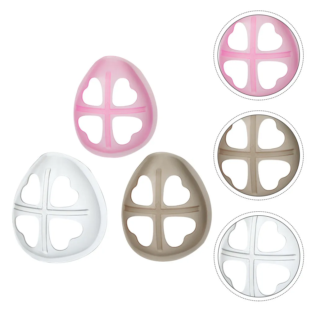 3Pcs Premium Silicone Mask Bracket Lightweight Compact Inner Support Frame for Most Disposable Masks Mask Lipstick Support