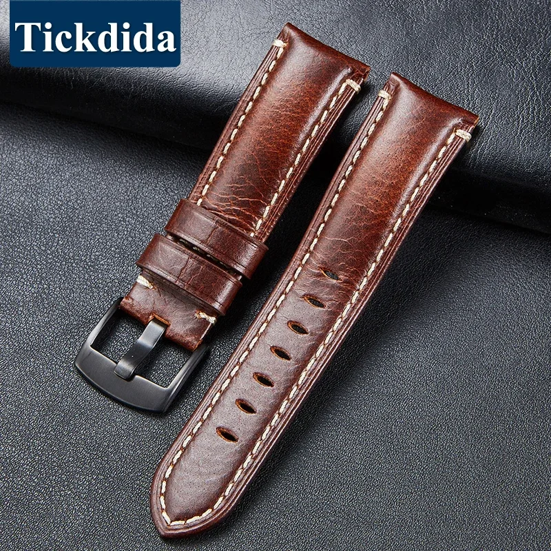 Watch Strap Bracelet Watch Accessories 20mm 22mm Vintage Cow Leather Strap for Huawei Watch GT2 GT3 GT 3 Pro 46mm 42mm Watchband