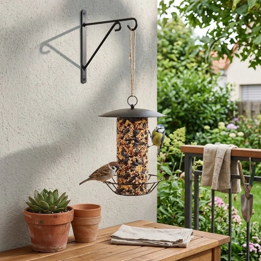 Bird Feeder for Backyard Wildlife Support with Cylindrical Form and Functional Features for Daily Feeding and Care