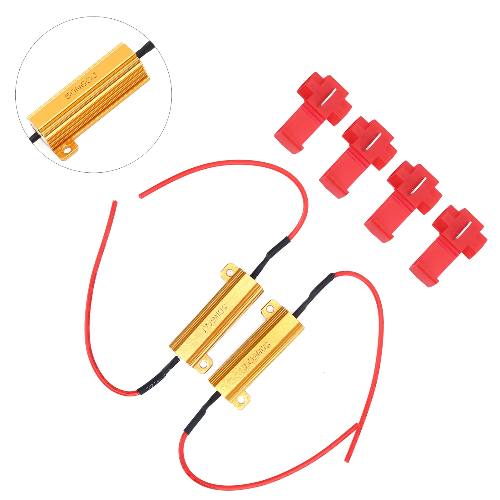 50 واط LED فك خطأ فك المعادن + ABS المواصفات القياسية 6Ω لقطع غيار السيارات لمصباح النهار الجري للمصباح الأمامي