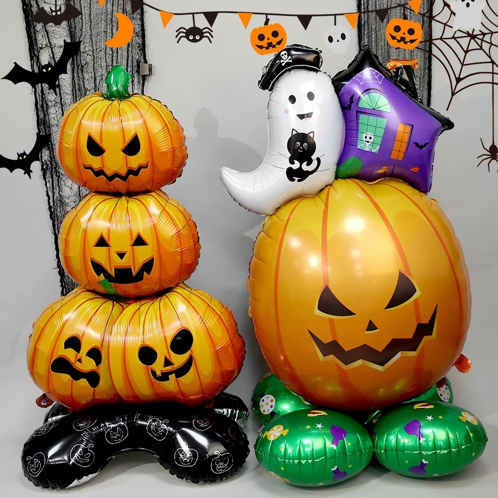 Large Halloween Pumpkin Balloon Horror Ghost Tree Witch Coffin Aluminum Foil Balloon Kids Toys Halloween Themed Party Decoration
