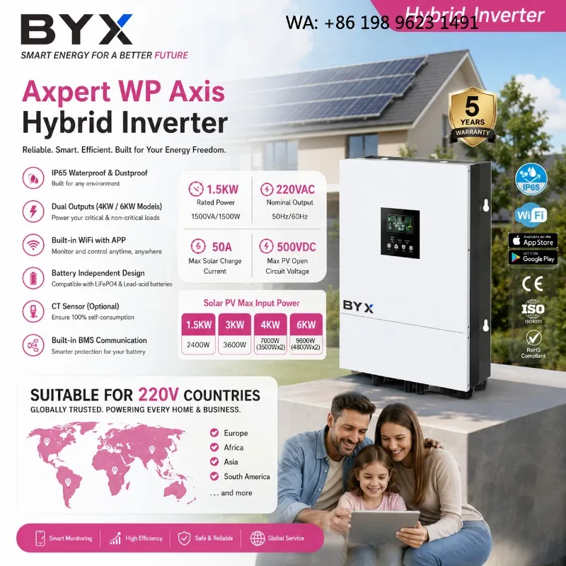 8KW-12KW IP66 Waterproof Hybrid Solar Inverter 48V WiFi Smart MPPT Charger Solar Energy Backup Equipment