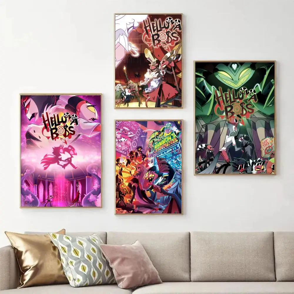 H-Helluva Boss الإرهاب hazbin فندق المشارك HD الفن لزجة جدار مقاوم للماء غرفة المعيشة المنزلي غرفة نوم بار الديكور الجمالي #3