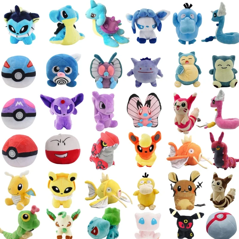 Pokemon Plush Dragonite Lucario Dragonair Eevee Psyduck Magikarp Snor Groudon Lapras Furret Stuffed Toys Kids Birthday Gifts