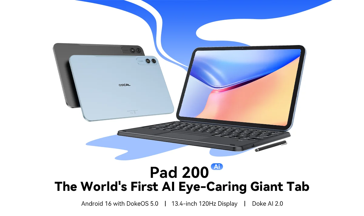 [Ship From UK]Blackview OSCAL Pad 200 Android 16 AI Tablet 13.4 Inch FHD IPS 120Hz Display Unisoc T7280 256GB ROM Giant Pad PC
