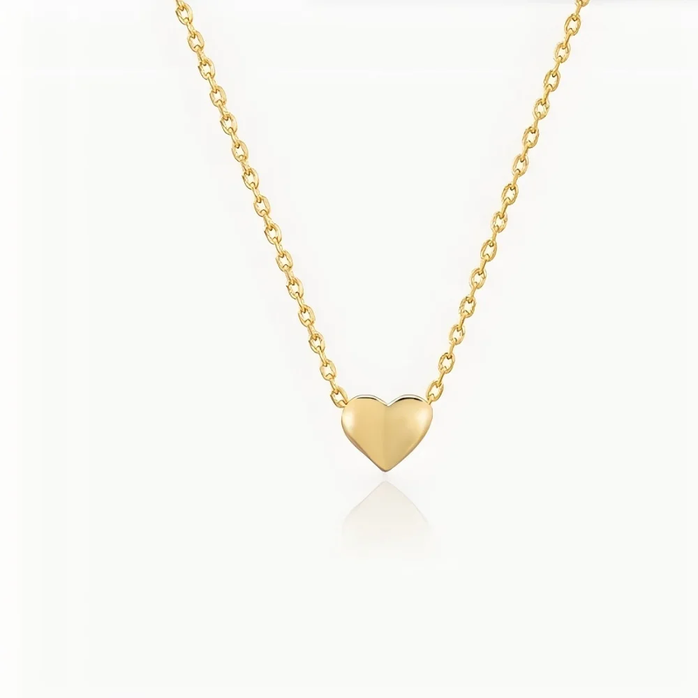 Modische Minimalistische 316L Edelstahl Herzförmige Anhänger-Halskette 18k Vergoldeter Charm-Schmuck Geschenk für Frauen – Detail 6